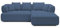 DomoHome Avangarde Ecksofa Moderne Eckcouch mit Verstellbarer Sitztiefe Wasserabweisendem Aragon-Stoffbezug und Hochwertiger Polsterung Rechts-Layout 182x285x86cm Marineblau