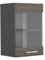 Vicco Küchenglashängeschrank R-Line, Glashängeschrank, Edelgrau, 40 cm
