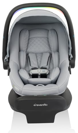 Evenflo LiteMax NXT Rear-Facing Lightweight Preemie and Infant Car Seat 3-30lbs with SensorySoothe. Easy Install with Base (Quartz)