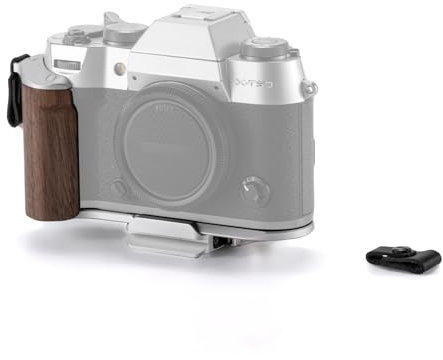 TILTA X-T50 Cage pour appareil photo vintage compatible avec Fujifilm X-T50 Base Kit avec poignée en bois, support de pouce Hot Shoe et adaptateur ARCA Argenté TA-T71-A-S