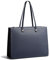 David Jones - Handtasche Einkaufstasche Damen - große Größe Schultertasche für Schule Arbeit - Henkeltasche Kunstleder Shopper mit langem Henkel - Laptoptasche - Blau