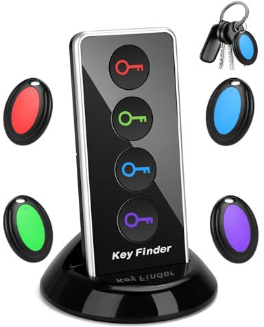 Key Finder,85dB+ Item Locator Tags with 131ft. Working Range,Wireless Tracker Remote Finder Locator with Sound for Finding Wallet, Key, Phone, Glasses, Pet Tracker, All Battery Included