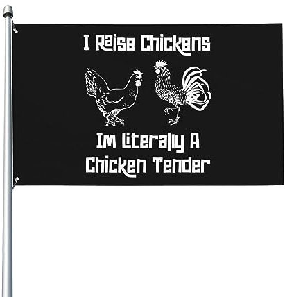 Lebendige Farben Themenflagge I Raise Chickens Im Literally A Chicken Tender Lustig Outdoor Flagge 90 cm x 150 cm für Schlafsaal,Themenpartys,Camping