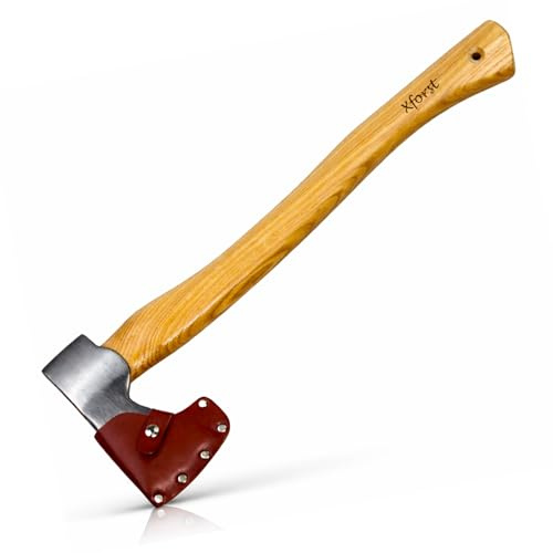 Xforst Hache X-AG3 – Hache Forestière 50 cm en Acier Forgé avec Manche en Bois de Hickory – 1,15 kg – Hache de Bois & Camping