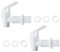 TUKEVA 2 PCS Rubinetto in plastica per birra tanica acqua serbatoio Distributore di bevande per uso domestico per Secchio fermentazione per Produzione di Birra (Bianco, 18mm)