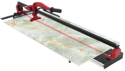 Coupe-carreaux manuel avec poignée ergonomique et indicateur d'échelle intégré pour carreaux en céramique et porcelaine (rouge, 100 cm)