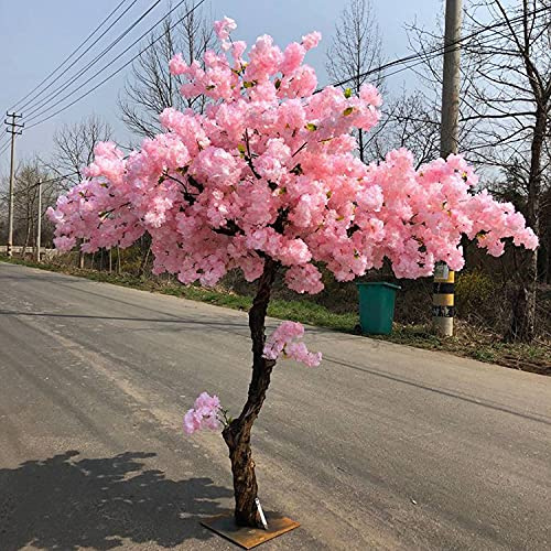 VGVSBG Simulation Plant Pink Artificial Cherry/Peach Blossom Tree,Fake Sakura Silk Flower Decoration,Indoor Outdoor Wevent Party Restaurant Mall Decor 2 * 2m