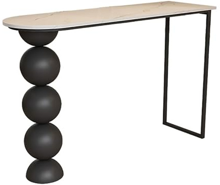 ZKBDBWTR Table de Bar Moderne avec Pied en Colonne Romaine, Table Haute étroite à Hauteur de Comptoir avec Plateau en Ardoise, Table îlot de Cuisine pour Café ou Entrée(100cm/39.3in)