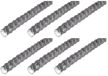 Alberts 6er Set Beton-Riffelstahl | Stahl | 1000 x 10 mm