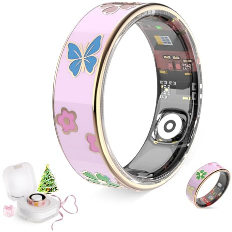 Govllfoz Smart Ring for Women & Men,Fitness Ring, Fit Couple,Sleep Tracker,Health Tracker with Heart Rate Monitor,for iOS Android Suitable for gifting (Pink, #8)