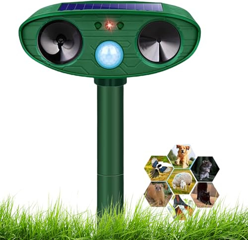 Katzenschreck Ultraschall,Upgrade 2026 Solar Tiervertreiber Katzenabwehr,Ultraschall Abwehrmittel Hundeschreck Marderschreck mit Bewegungsmelder für Katzen, Hunde, Mäuse,Vögel, Marder