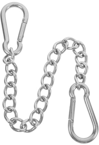 GANAZONO Edelstahl Hängemattenkette 30cmx4mm mit Karabinerhaken Schwere Metallstuhlkette für Hängesessel und Sandsack Einfache Montage im Garten und Innenbereich Zufälliger Stil