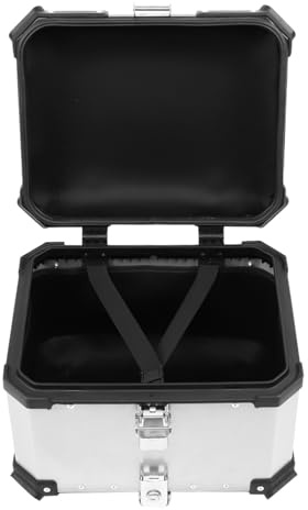 AKLOSIPY 45L Motorrad-Aluminium-Topcase-Heckbox für – Heckgepäck mit Schlüssel und Montagehalterung Links, Motorrad-Heckgepäck, Heckbox, Enduro-Gepäck, Sport-Heckkoffer, (Silver)