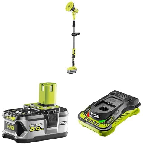 RYOBI Telescopic Power Scrubber + 5ah Battery & Charger