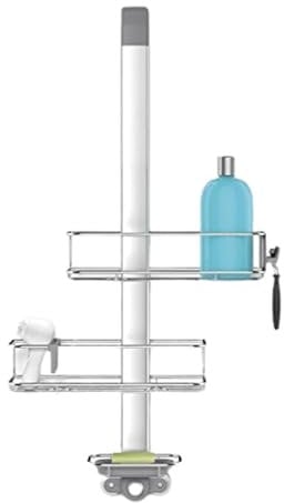 simplehuman BT1101 Türhaken-Duschcaddy, Duschregal zum Hängen, Badregal ohne Bohren, Edelstahl + eloxiertes Aluminium, 5 Jahre Garantie