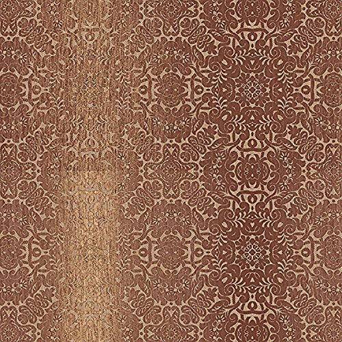 Norwall NWTX34827 Peoria Mini Damask Stripe Textured Wallpaper,Brown, Rust, Ochre, Metallic Gold
