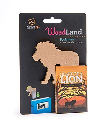 Woodland Lesezeichen Lion - Löwe: Einstecklesezeichen Tiermotiv Holzoptik