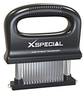 XSpecial Deluxe Meat Tenderizer Tool 48 Blade Stainless Steel, Kitchen Cooking Gadgets Tools with Ultra Sharp Needle That Makes Steak & Chicken Tender - No More Hammer, Meat Pounder Or Mallet