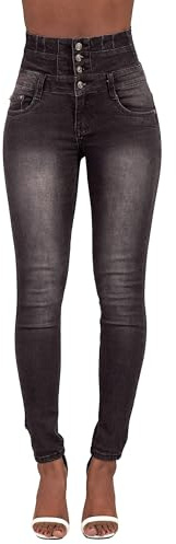 Glook Mujer Pantalones Vaquero Skinny Push Up Pantalones Elástico Jeans Cintura Alta