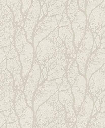 Rasch Tapeten Vliestapete (Floral) Weiß 10, 05 M x 0, 53 M Tapetenwechsel 633252