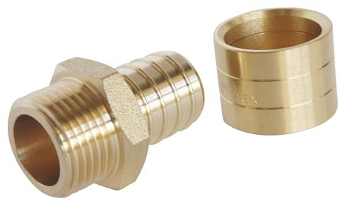 SOMATHERM FOR YOU, Raccord droit à glissement pour tube PER Ø12 - Mâle 12/17 - Lot de 10 - Montage facile, résistant à la corrosion, conforme norme NF 545, pression max 10 bars