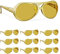 Relaxdays 10 x Elvis Brille, lustige Rapper & Proll Brille, Kostüm, große Zuhälter Brille für Karneval und Mottopartys, Gold