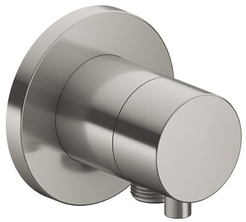 Keuco IXMO Armatur 59541, Absperrventil mit Schlauchanschluss Unterputz, Rosette rund, Griff IXMO Comfort; Farbe: Nickel gebürstet