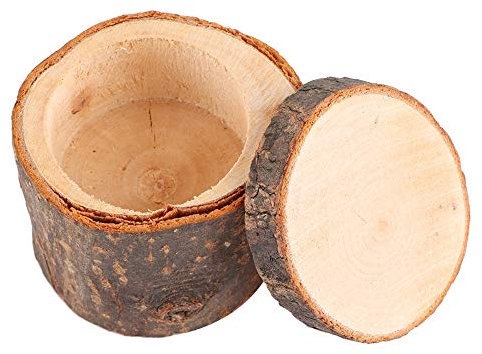 Atyhao Holz Ring Box 3 Stück/Set Holz Ring Box DIY rustikale Ehering Halter Träger Container Fall für Valentinstag Jubiläum