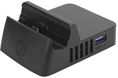 ASHATA Eboxer Portable TV-Dock, HDMI Video Switching Multifunktions-Ladedock, USB3.0 LAN Typ C Dock, mit Bluetooth 5.0 (schwarz)