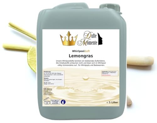 Dufte Momente | Whirlpool Duft Lemongras 5 Liter | Badezusatz | mit naturreinen und natürlichen ätherischen Ölen | kein Schaum | vegan und ohne Tierversuche