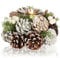 COM-FOUR® Teelichthalter - dekorativer Kerzenständer für Weihnachten und Herbst - Kerzenhalter mit natürlichen Materialien - Handarbeit (Adventsgesteck - 1 Kerze)