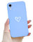 Newseego Soft Liquid Silicone Phone Case Designed for iPhone XR, Cute Cartoon Love-Heart Shape Simple Fashion Design Case Cover for iPhone XR Shockproof Slim Back Cover Case for iPhone XR-Blue