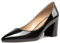Zamikoo Damen Pumps mit Absatz, Elegant Pumps mit Blockabsatz Damen Schuhe 6.5CM Lack Schwarz EU39