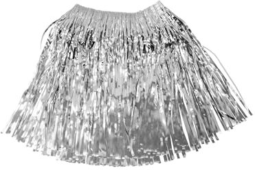 Rock Lametta metallic Damen silber 2XL/3XL