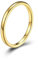 Ayoiow Siegelring Damen, Ringe Gold 2mm Hochglanzpoliert Ring Verlobungsringe Ring Größe 62 (19.7)