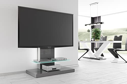 Design Fernsehtisch HN-444 Hochglanz Schrank Möbel TV-Halterung Rack, Farbe:Grau Hochglanz