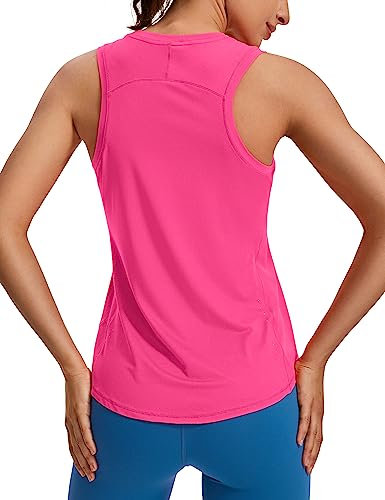 CRZ YOGA Damen Sport Tank Top Racerback Ärmelloses Yoga Oberteile Sommer Fitness Tops Gym Leichte Sporttop Magenta 38