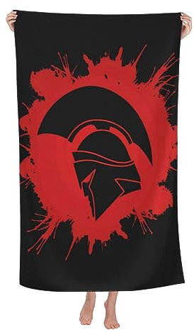 OPSREY Spartan Warrior Helm gedruckt Mikrofaser Badetuch Schnell Trocken Strandtuch Saugfähig Sporthandtuch