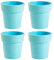 AC - Pack de 4 Macetas con aro Desmontable - Plástico Resistente - Ideal para el Hogar, Plantas, Jardín, Decoración. - Cuidado de Plantas - Forma Redonda - Ø 25 cm - Color: Azul