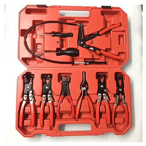 Nützliches Handwerkzeug-Set 9-teiliges flexibles Schlauchschellen-Clip-Zangen-Set drehbare Backe, flaches abgewinkeltes Band, Kfz-Werkzeuge, Bohrer Maschinen und Zubehör