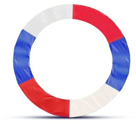 Trampolin Randabdeckung Ø 366 cm, Federabdeckung, Randschutz, UV-beständig Reißfest UV-resistent Randabdeckung Ø 366 für Trampolin Trampolinzubehör Blau Rot Weiß 30cm Breit Universell Rahmenpolsterung