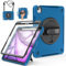 Miesherk Hülle für iPad Air 13 Zoll M3/M2 2025/2024 7./6. Gen: 3-Schichte robuste stoßfest Case mit Displayschutzfolie-Stifthalter-Drehbarer Ständer-Handschlaufe-Schultergurt-Blau