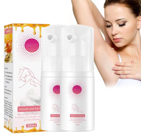 Haarentfernung Schaum, Bienenwachs Haarentfernungsspray - Haarentfernungsschaum, Enthaarungscreme Intimbereich Sensible Haut Für Frauen Und Männer (B*2)