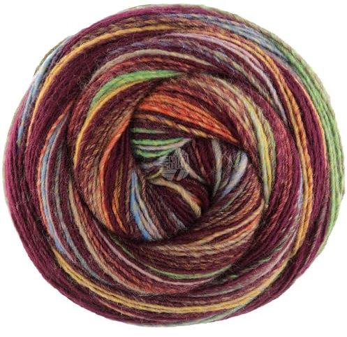 LANA GROSSA Gomitolo Magico | Dochtgarn mit Farbverlauf | Handstrickgarn aus 60% Schurwolle & 40% Polyacryl | 200g Wolle zum Stricken & Häkeln | 700m Garn FB 3022
