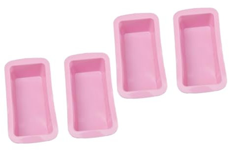 Alipis 4 Piezas Molde Para Hornear De Silicona Molde Rectangular Para Tostadas Molde De Barra De Chocolate Moldes Para Muffins Para Hornear Bombones Rectangulares Pastel Molde De Pan Rosa