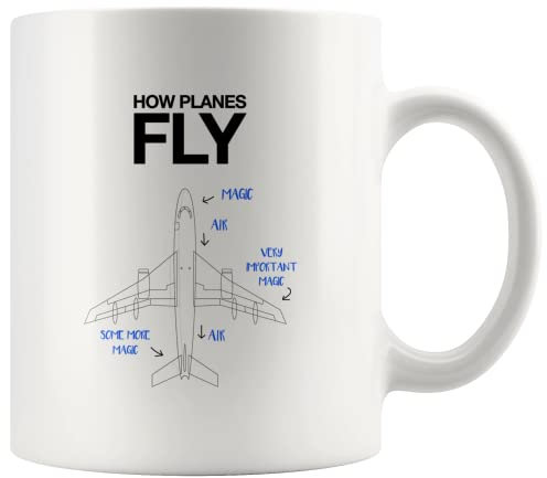 Coffee Mug How Planes Fly Aviation Aerospace Engineer Airplane Aircraft Mechanic Captains Flight Attendant Graduation Dad Girlfriend Ceramic Cup Personalised Mug Premium Tea Cup for 330ML