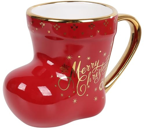 sarcia.eu Weihnachtsbecher aus Porzellan, roter Schuh, in einer Geschenkbox 230 ml