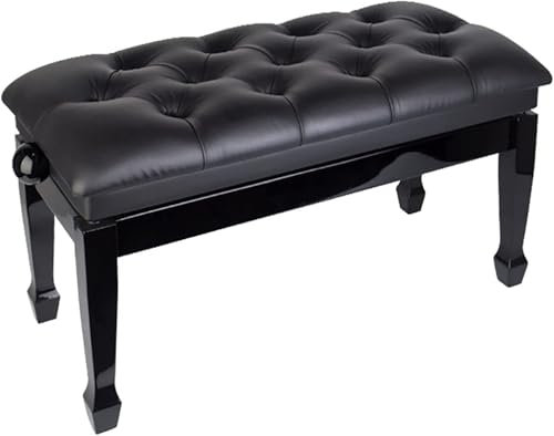 PLMNBQWE Verstellbare Duett-Klavierbank mit gepolstertem Lederkissen, luxuriöser Klavierhocker für Zuhause, Kirche, Schule, Universität