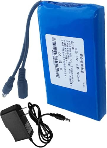 12v,6Ah, Batería Recargable De Iones De Litio De Batería Portátil De Polímero De Litio para Fuente De Alimentación De 12 Voltios con Cargador