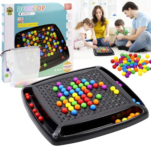 120 Stück Intellektuelles Schachbrett Doppelduell, Elimination Brettspiel, Rainbow Ball Brettspiel, Tabletop Familienspiele Partyspiele für Erwachsene Kinder